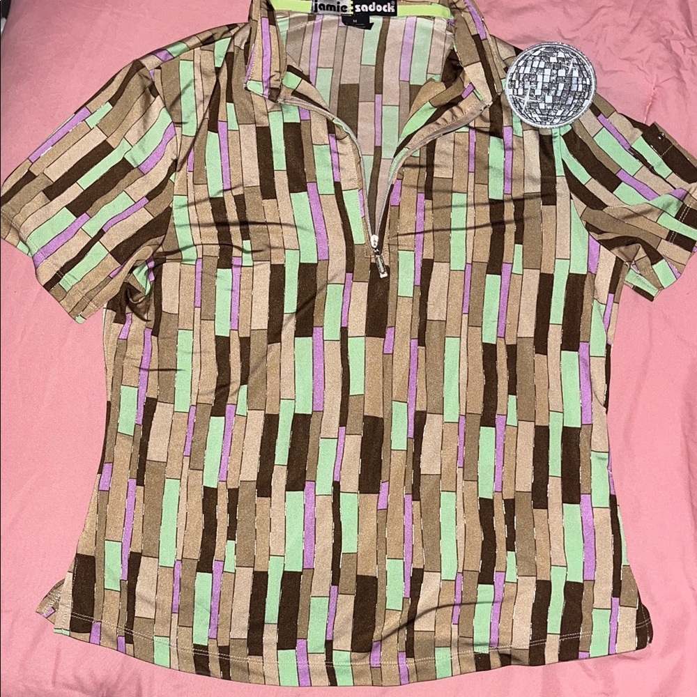 🪩🕺Disco 70s Vintage Retro Print Short sleeve Shirt size M